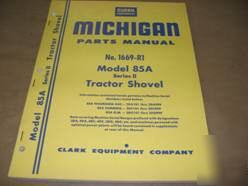 Michigan 85A series ii tractor shovel parts manual
