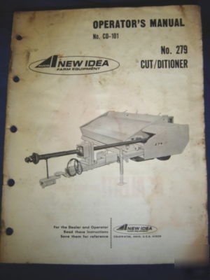 New idea no. 279 cut / dictioner oper / parts manual