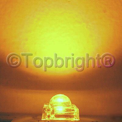 100PCS 5MM 15000MCD super flux yellow led free resistor