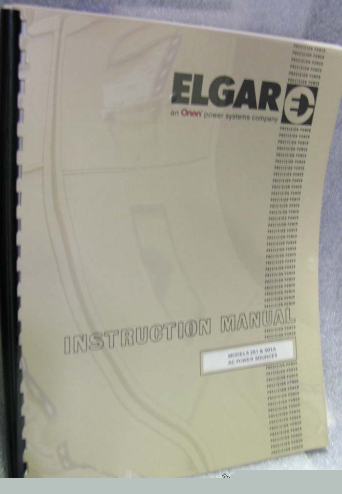 Elgar 251 and 501A ac power sources manual
