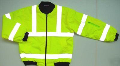 Hi vis bomber jacket; size large, workwear