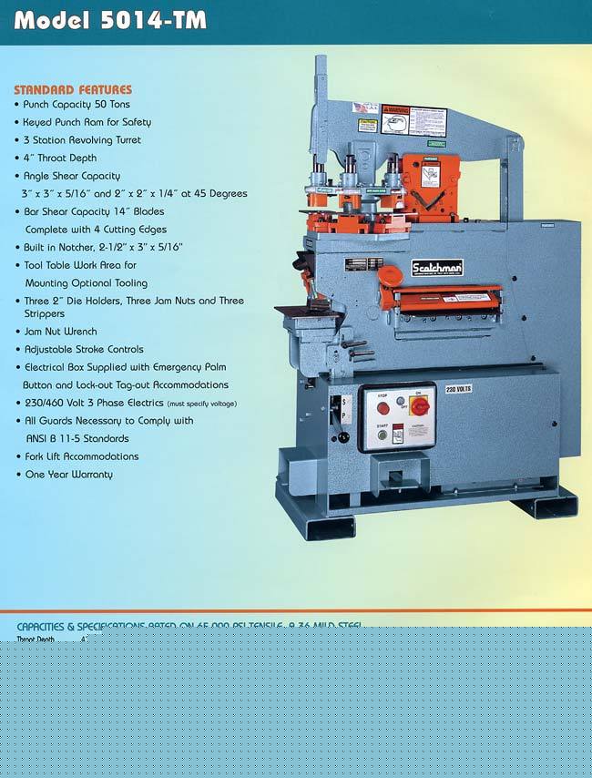 New 50TN ironworker, scotchman 5014-tm free d