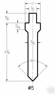 Press brake die tooling punch #5 x 25