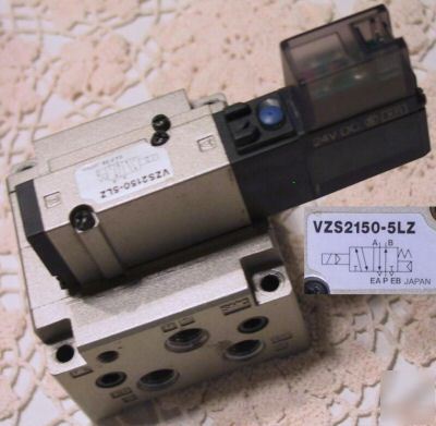 Smc VZ2150-5LZ 24VDC solenoid valve & 2 valve manifold