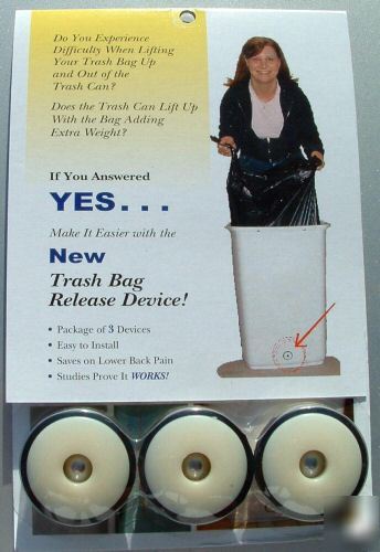 Back saving trash bag release device