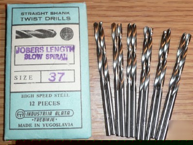 12PC jobber length #37 hss drill - yugoslavia