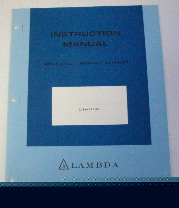 Lambda electronics ljs-10 operating and service manual