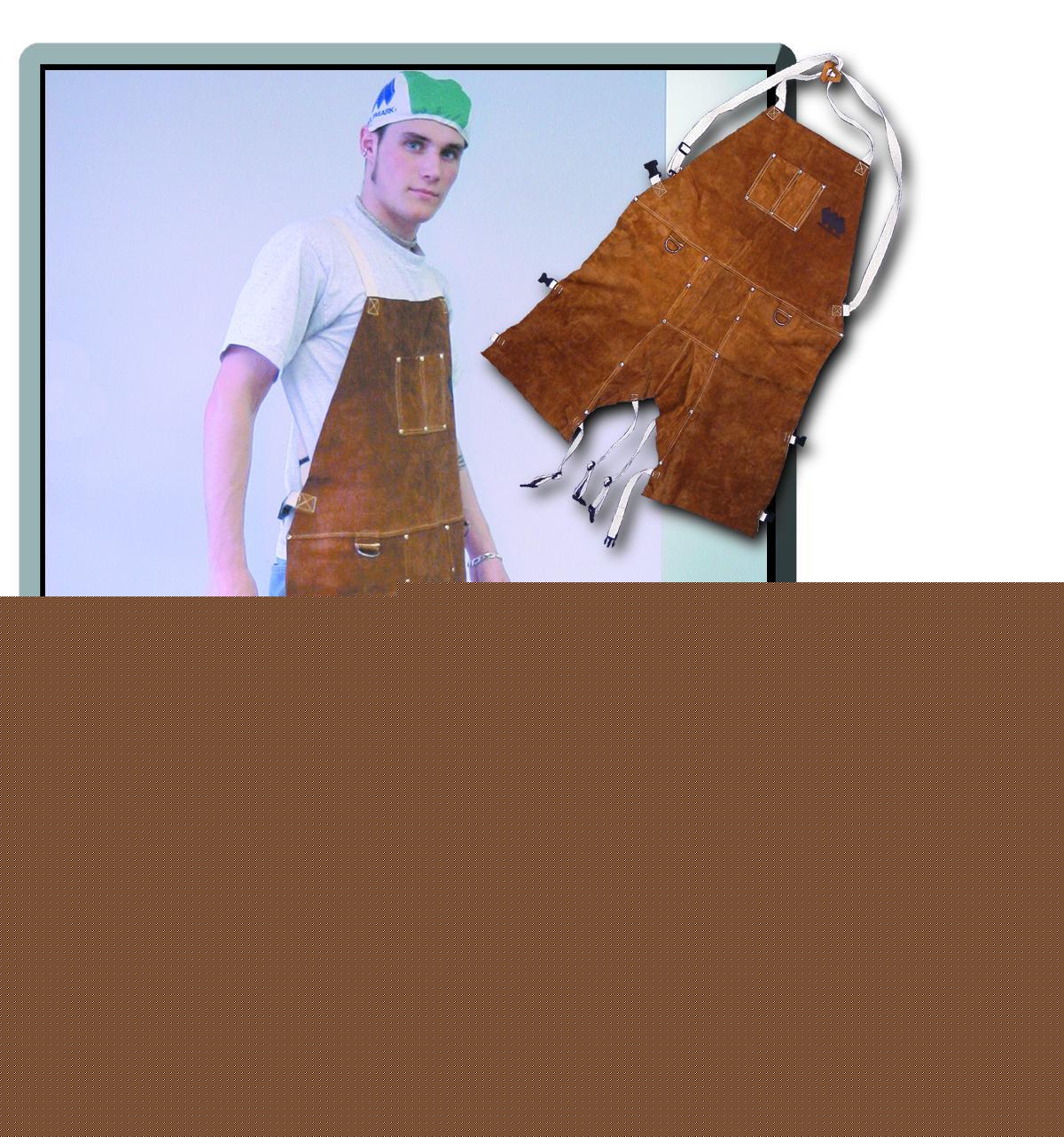 Leather split leg welding bib apron - 24 in. x 42 in.