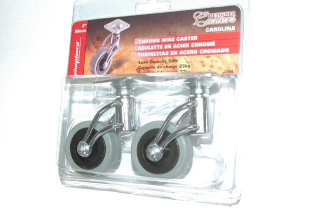 New shepherd deisgner chrome wire casters -2 pcs - 