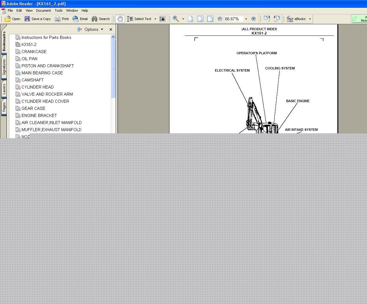 Kubota KX161 parts manual - we have other manuals