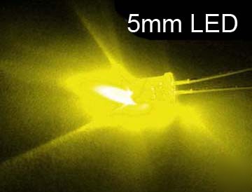 100 5MM 5000MCD led lamp - ultra bright yellow leds diy