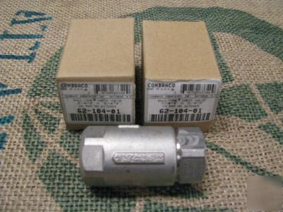 (2) 62-104-01 conbraco ball-cone ss check valves ( )