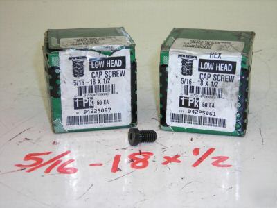 2 boxes of 50 low head cap screws 5/16''-18 x 1/2''