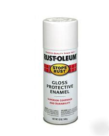 6) 16 oz. cans of rustoleum gloss enamel - gloss white