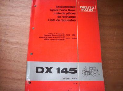 Deutz-fahr dx 145 tractor spare parts manual