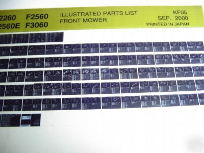 Kubota F2260-F3060 front mower parts catalog microfiche