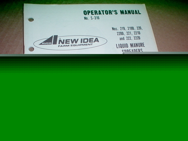 New idea liquid manure spreader operator manual