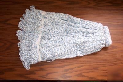 New mop heads - med finish blue/white mops case of 12 