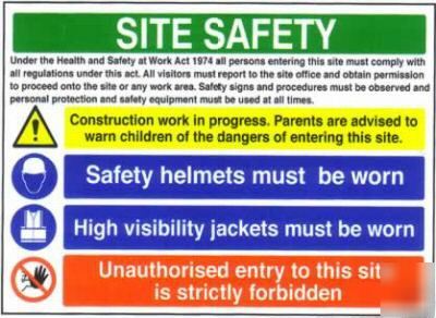 Site health & safety board - sign 900 x 600MM