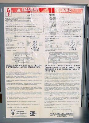 Square d D321N 30 amp 240 vac / v~ 3 phase breaker box