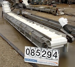 Used: incline belt conveyor, 304 stainless steel frame.