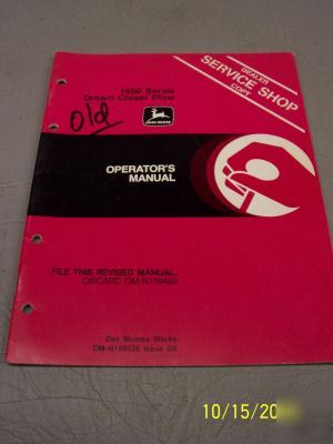 John deere operators manual dealer copy 1650 plow