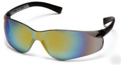 New 3 pyramex ztek gold mirror sun & safety glasses