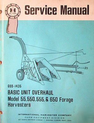 Ih blue ribbon service manual forage harvester overhaul