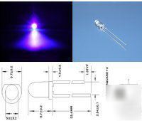 10 x 5MM uv led led's 2000+ mcd output uk seller