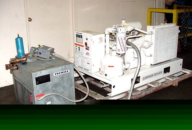 25HP air compressor, gardner-denver ebeoff w/