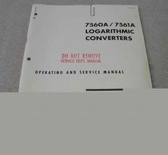 Hp 7560A logarithmic converter op & service manual []
