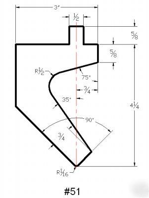 Press brake die tooling gooseneck punch #51 x 14