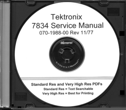 Tek 7834 service / op manual 2 res +text search +xtras 
