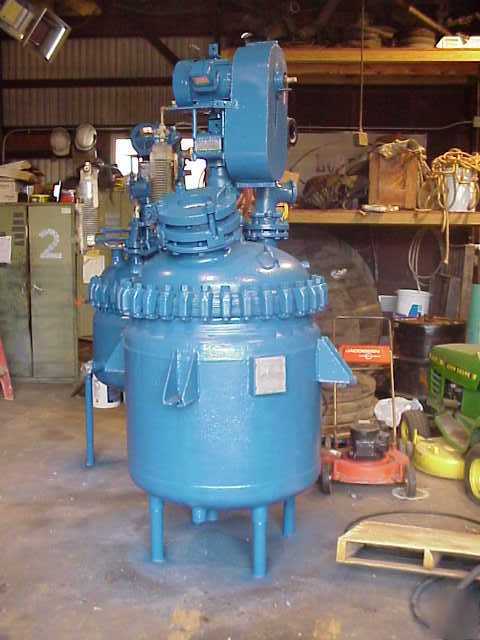 100 gal glass lined pfaulder reactor tank w agitator