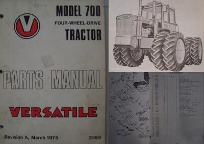 1975 versatile 700 4WD tractor original parts manual