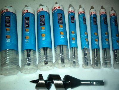 9 pc ~ bosch ~ wood auger bit set all different sizes