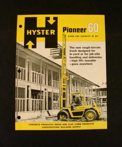 Hyster pioneer 60 fork lift truck brochure 1964 originl