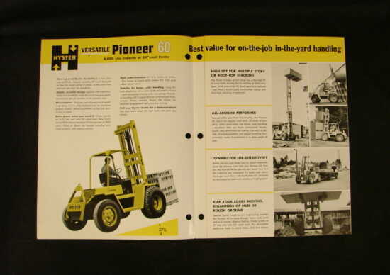 Hyster pioneer 60 fork lift truck brochure 1964 originl
