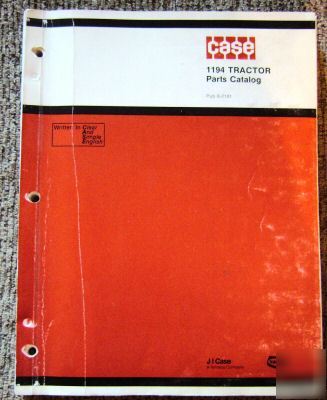 J.i. case 1194 tractor parts catalog book manual