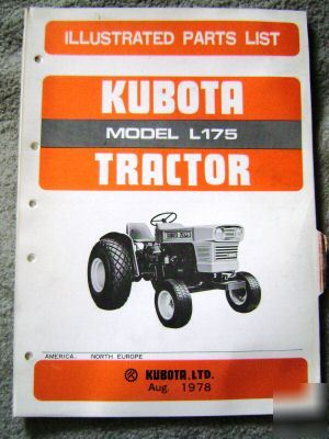 Kubota L175 tractor parts catalog manual book