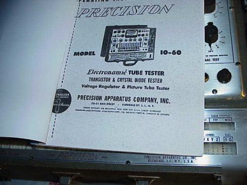 Nice precision model 10-60 tube & transistor tester