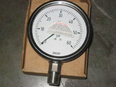 One wika 60 psi pressure gauge 