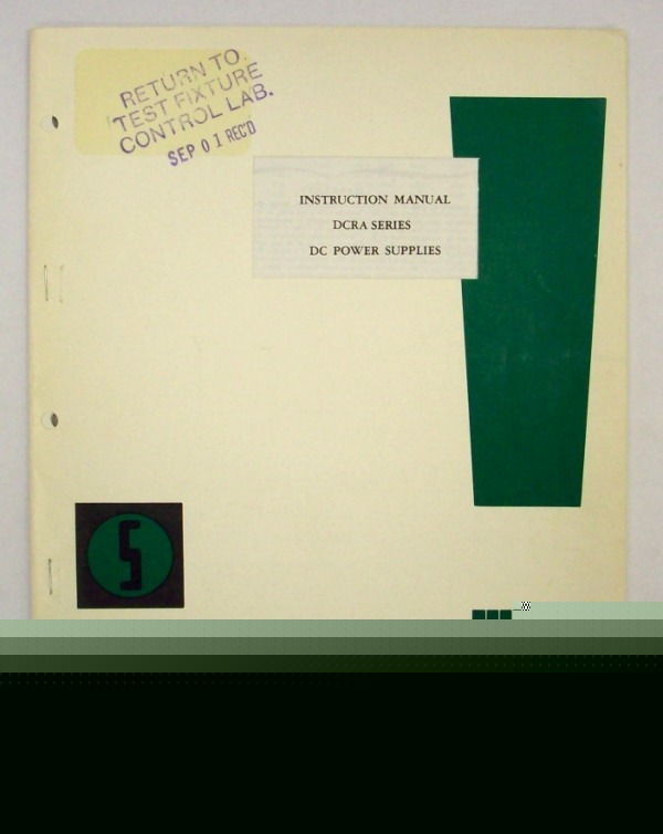 Sorensen dcra series power supplies instruction manual