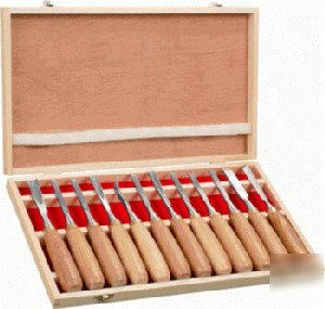 12 pc oak wood carving tool chisel woodworking tool set