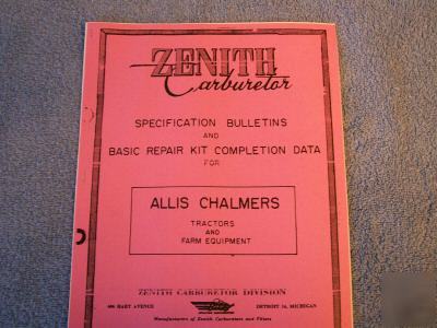 Allis chalmers / zenith tractor carb service & repair