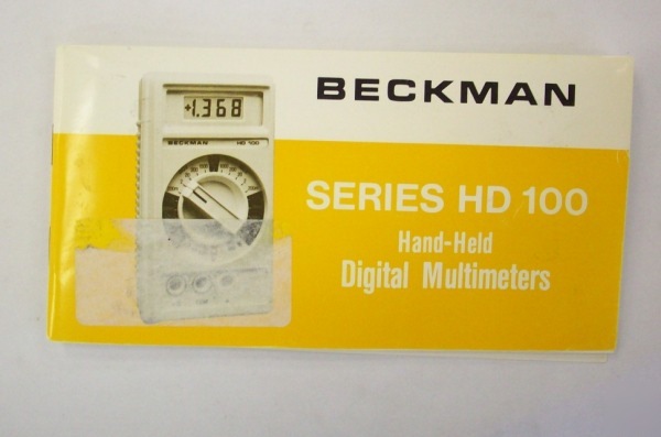 Beckman series hd 100 op/service manual - $5 shipping 