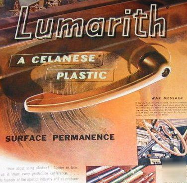 Celanese chemicals lumarith plastics -4 1940S ads lot