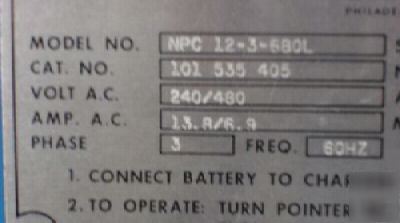 Exide 24V 680 amp lead acid forklift battery charger 