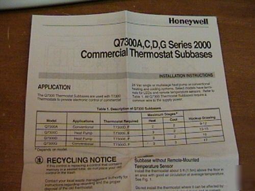 Honeywell lennox microelectronic conventional subbase