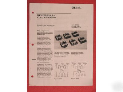 Hp 8762/3/4A, b, c coaxial switches product overview